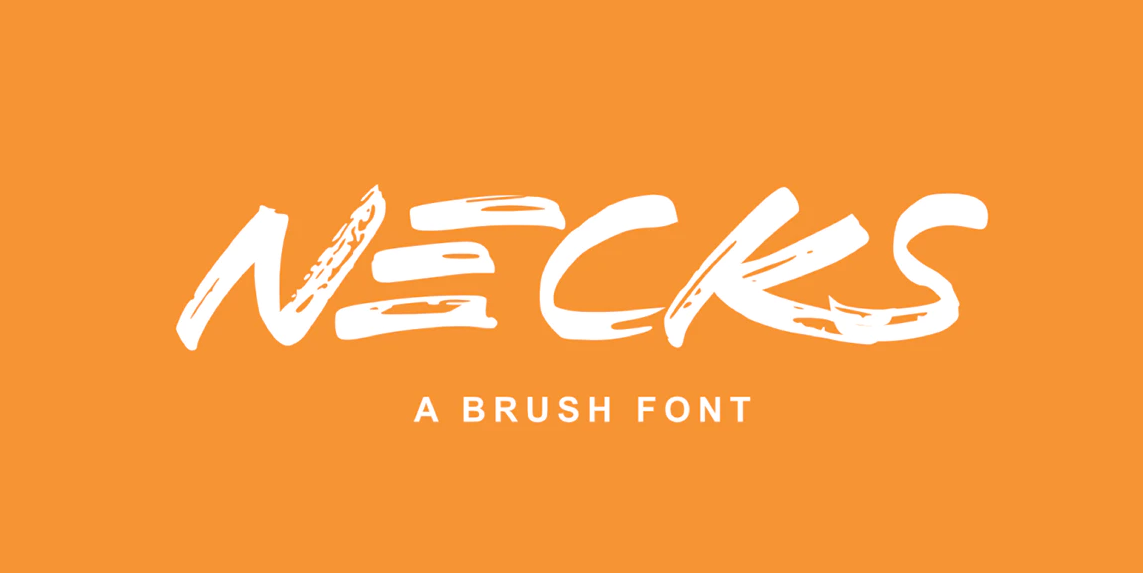 免费商用英文字体：Necks ，适用于logo，标志，海报、书籍排版等场景使用